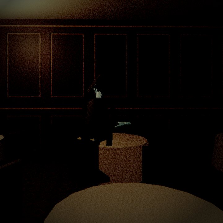 The dining saloon: tables in the gloom, every seat taken