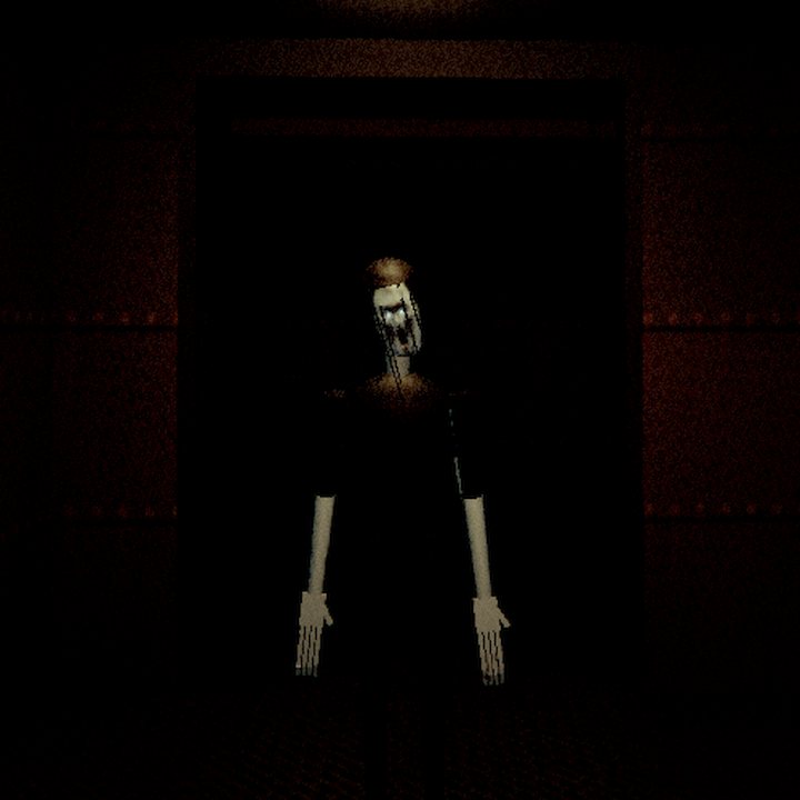 A shambler: a drowned face in the dark