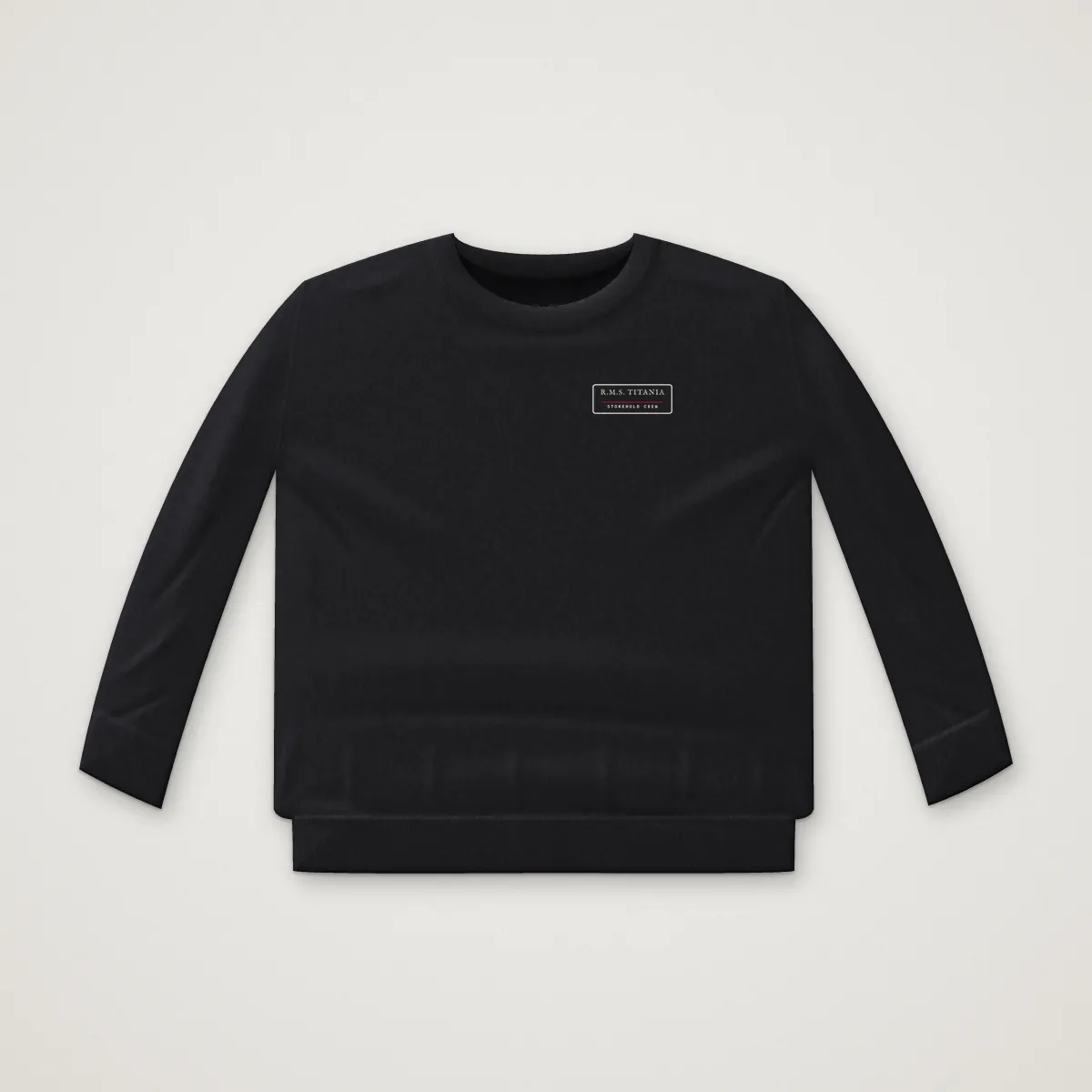 R.M.S. TITANIA Crew Crewneck in Black, front