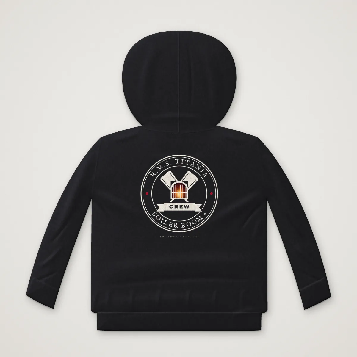 R.M.S. TITANIA Crew Zip Hoodie in Black, back