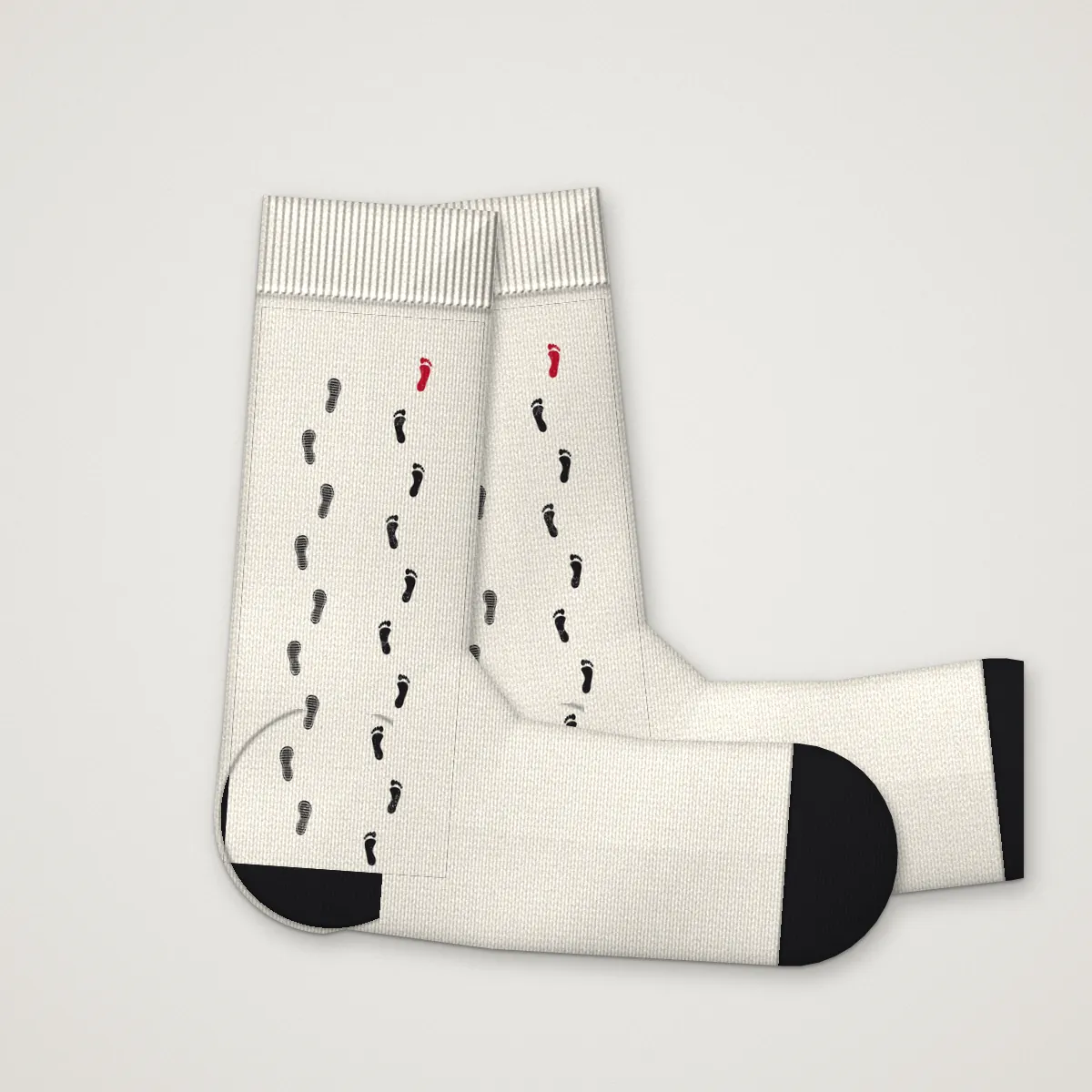 COUNT YOUR STEPS. Socks in Bone, front