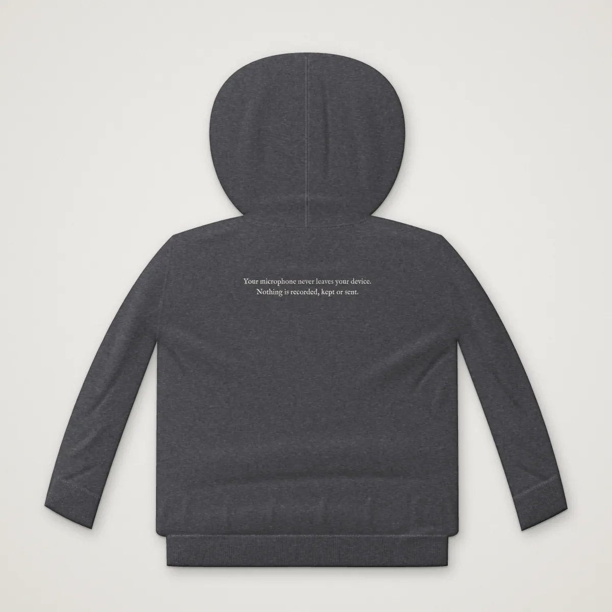 HOLD YOUR BREATH Hoodie in Charcoal Heather, back