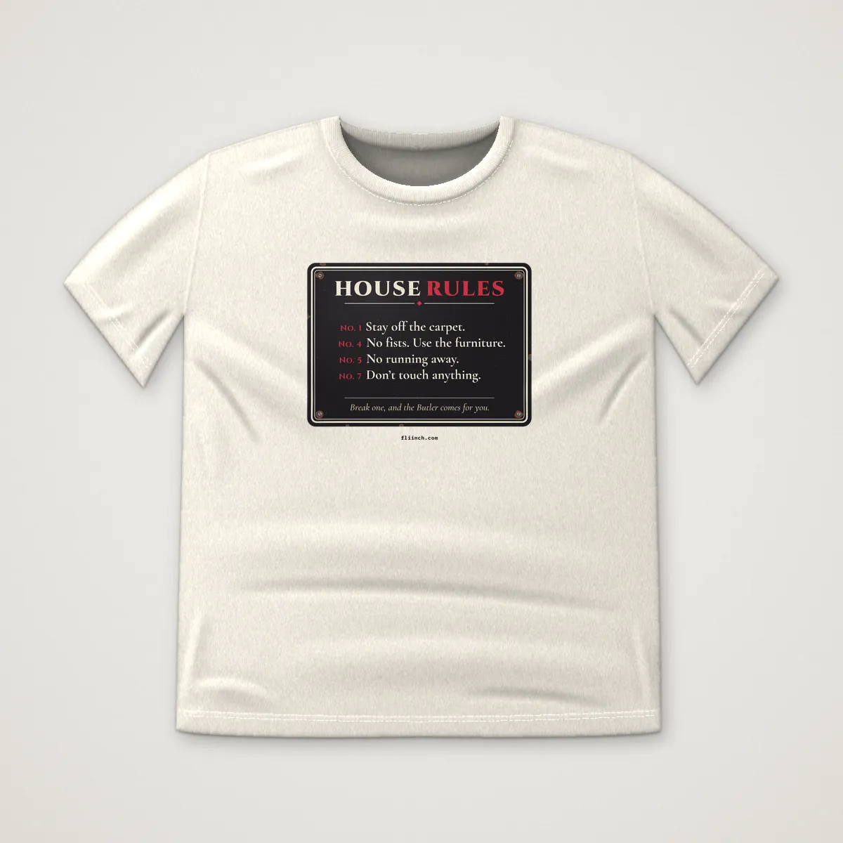 HOUSE RULES Tee in Bone, front