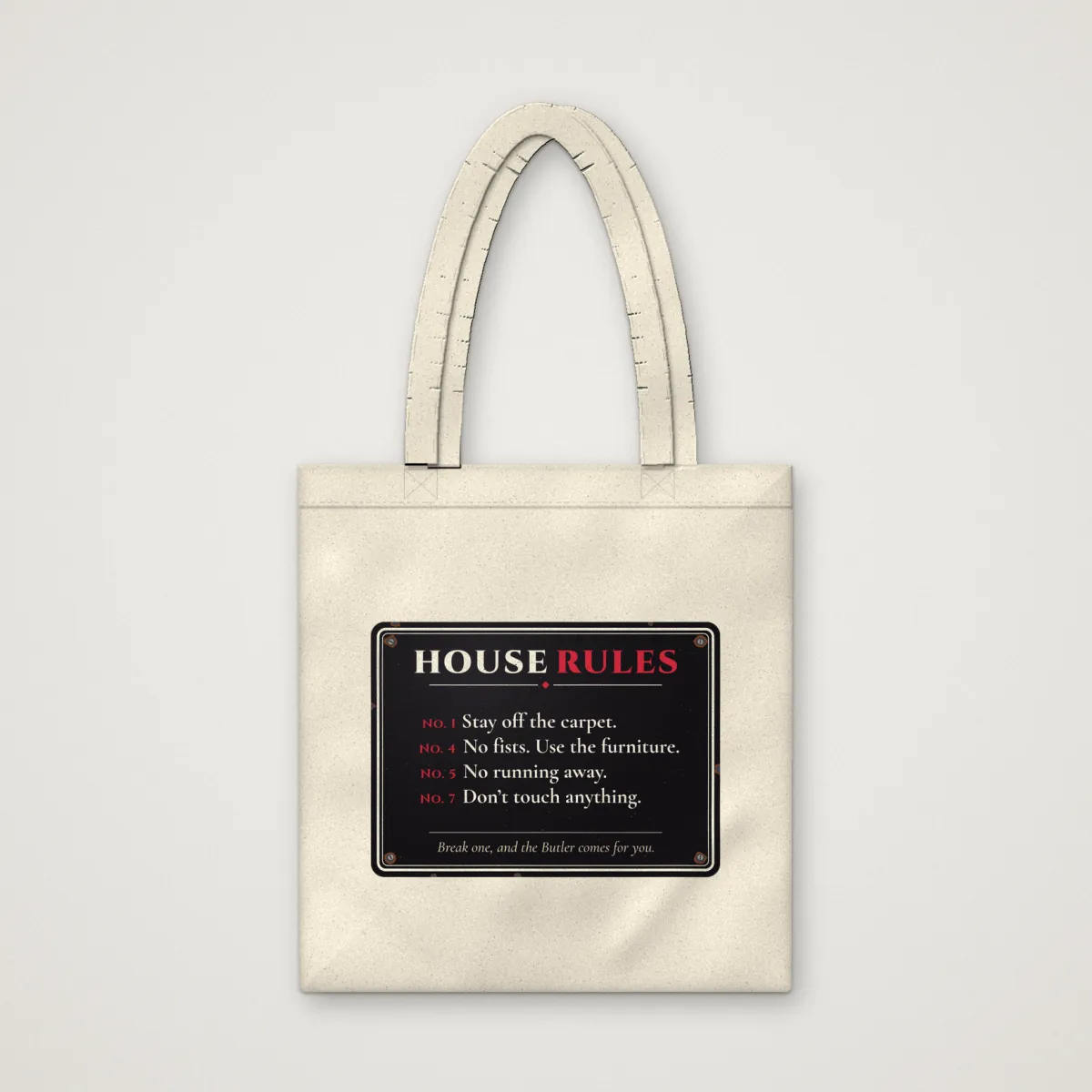 HOUSE RULES Tote in Bone, front