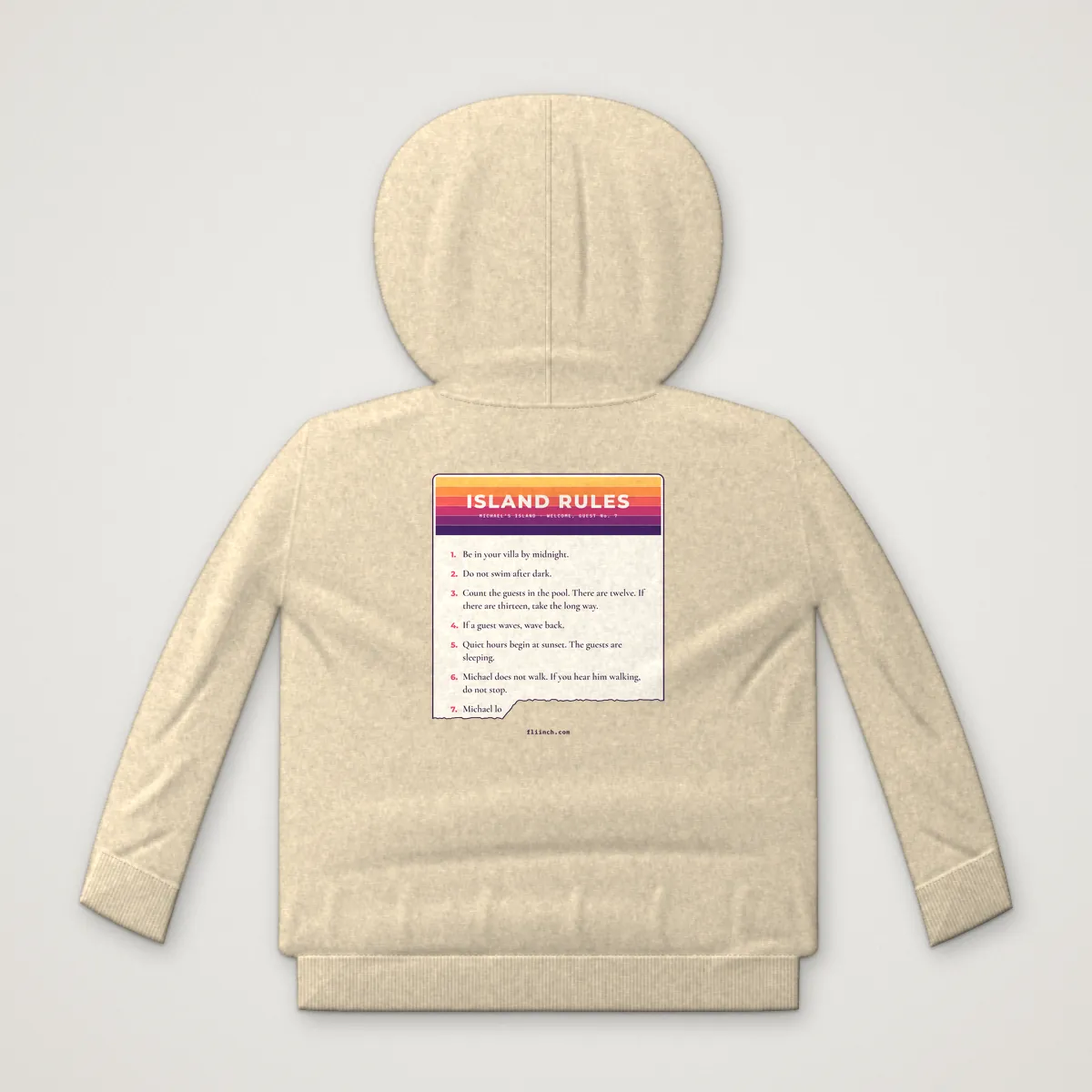 ISLAND RULES Hoodie in Sand, back