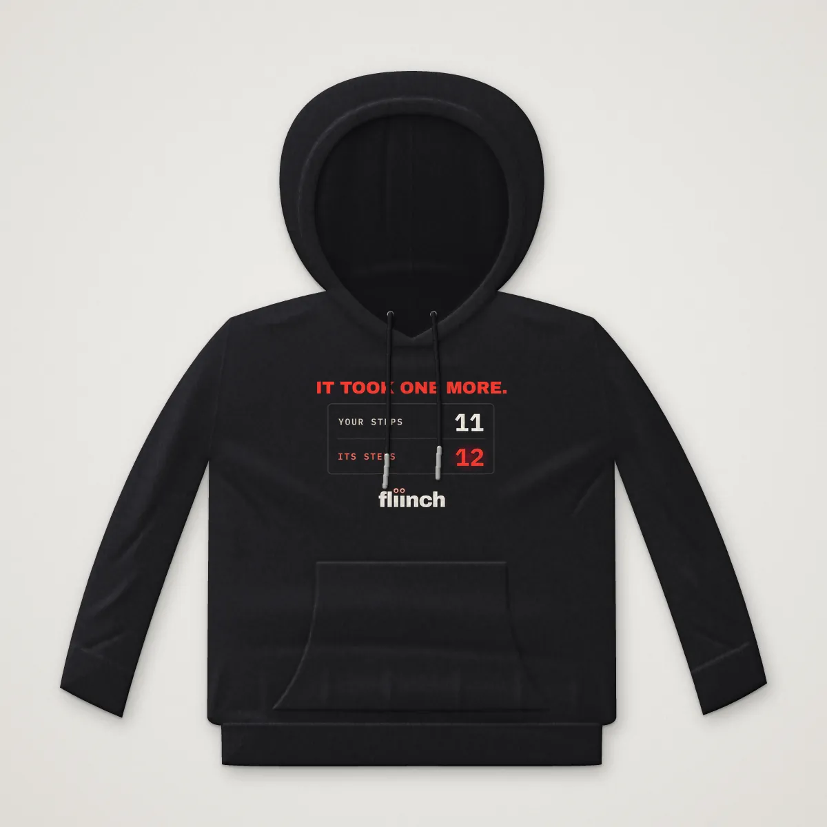 IT TOOK ONE MORE. Hoodie in Black, front