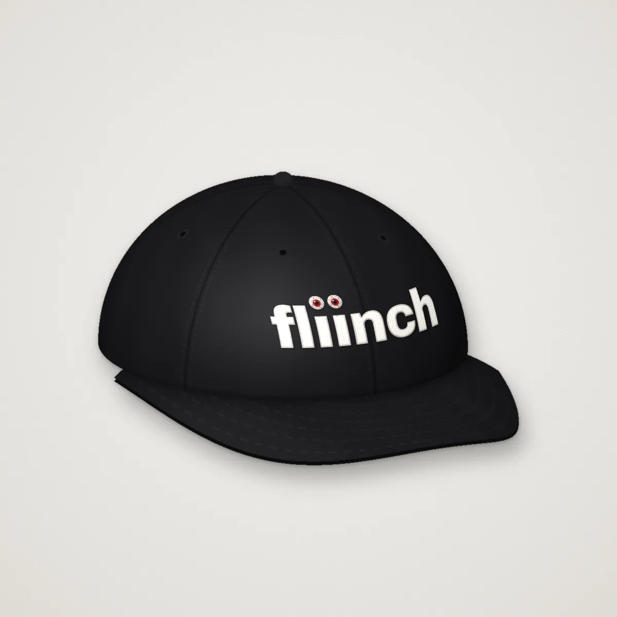 fliinch Dad Hat in Black, front