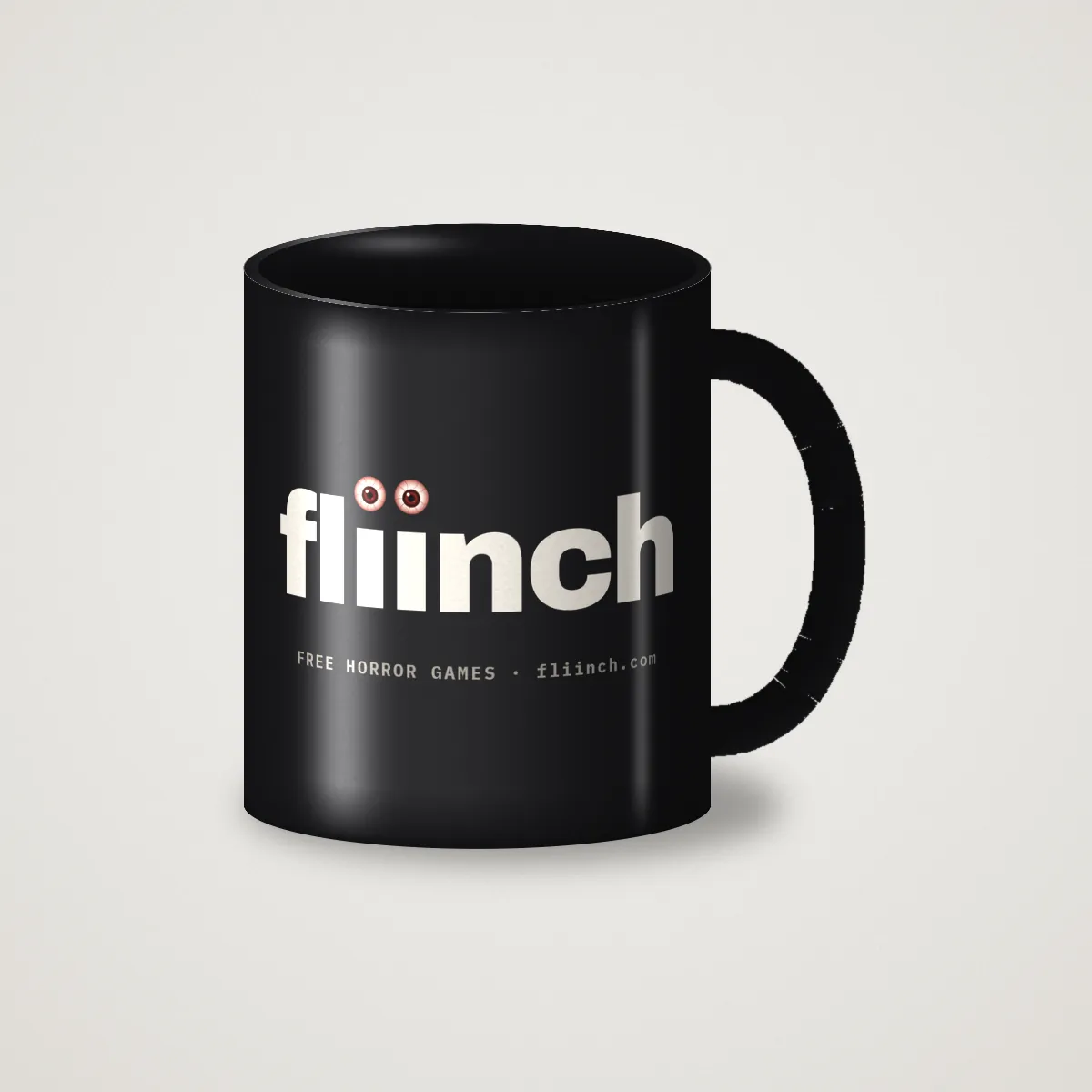 fliinch Mug in Black, front
