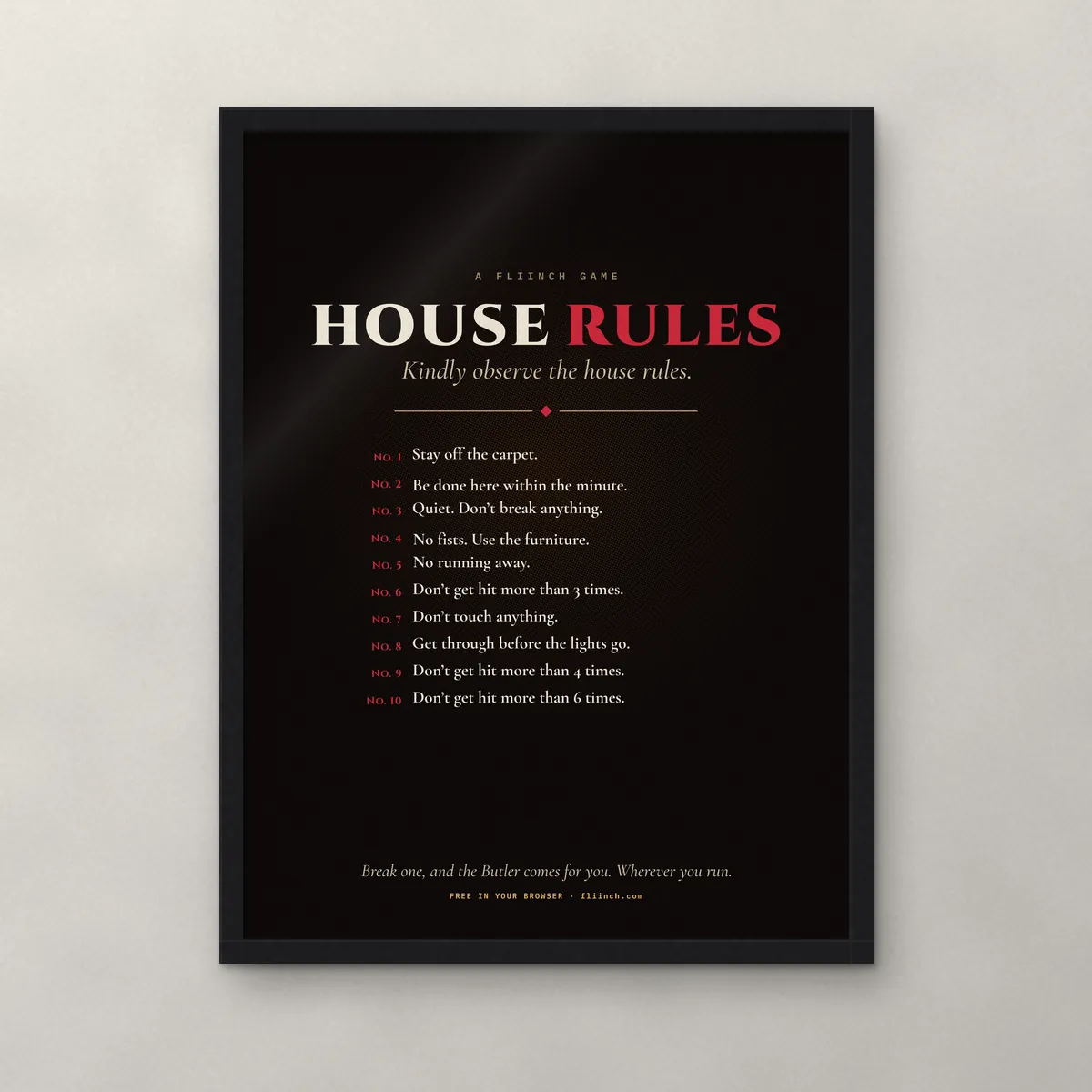 HOUSE RULES Poster in Matte paper, front