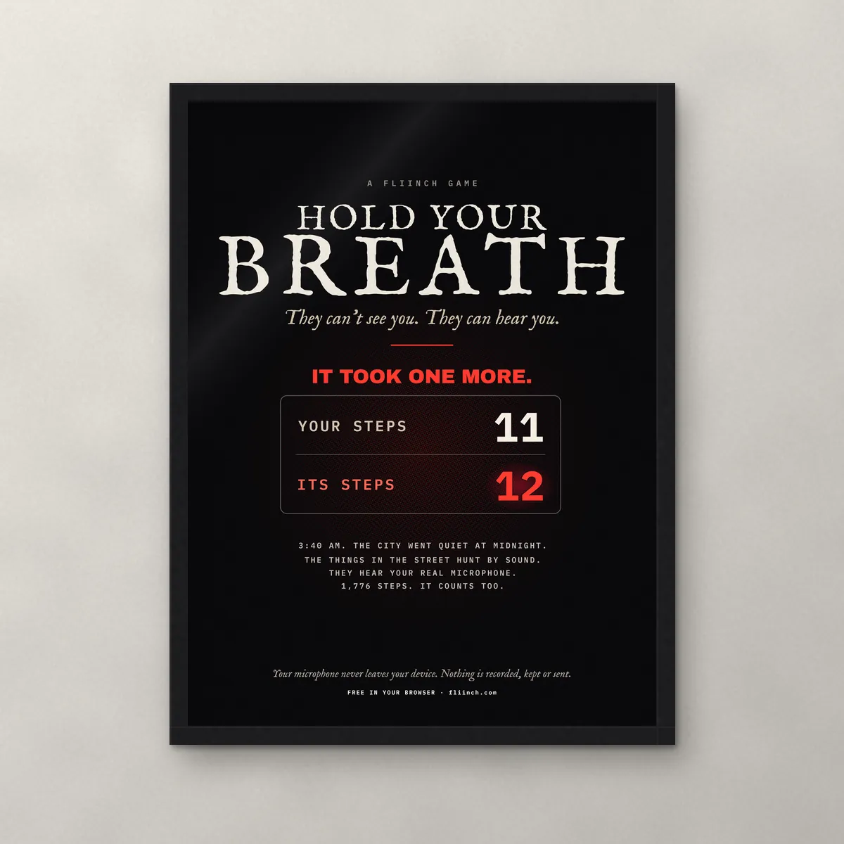 HOLD YOUR BREATH Poster in Matte paper, front