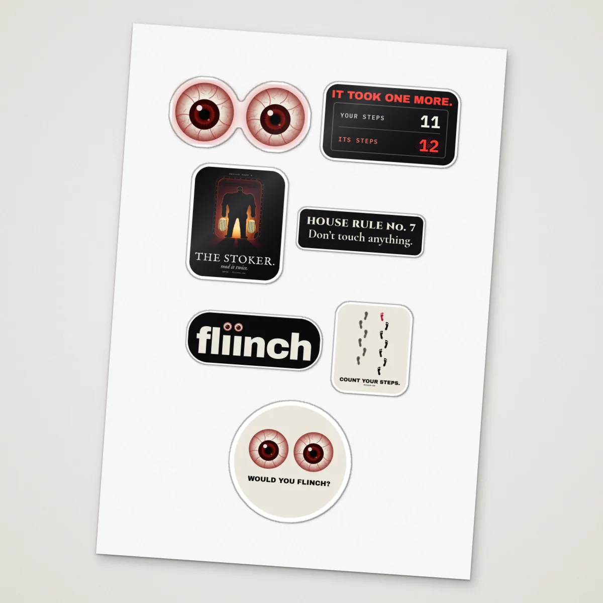 fliinch Sticker Sheet in White kiss-cut, front