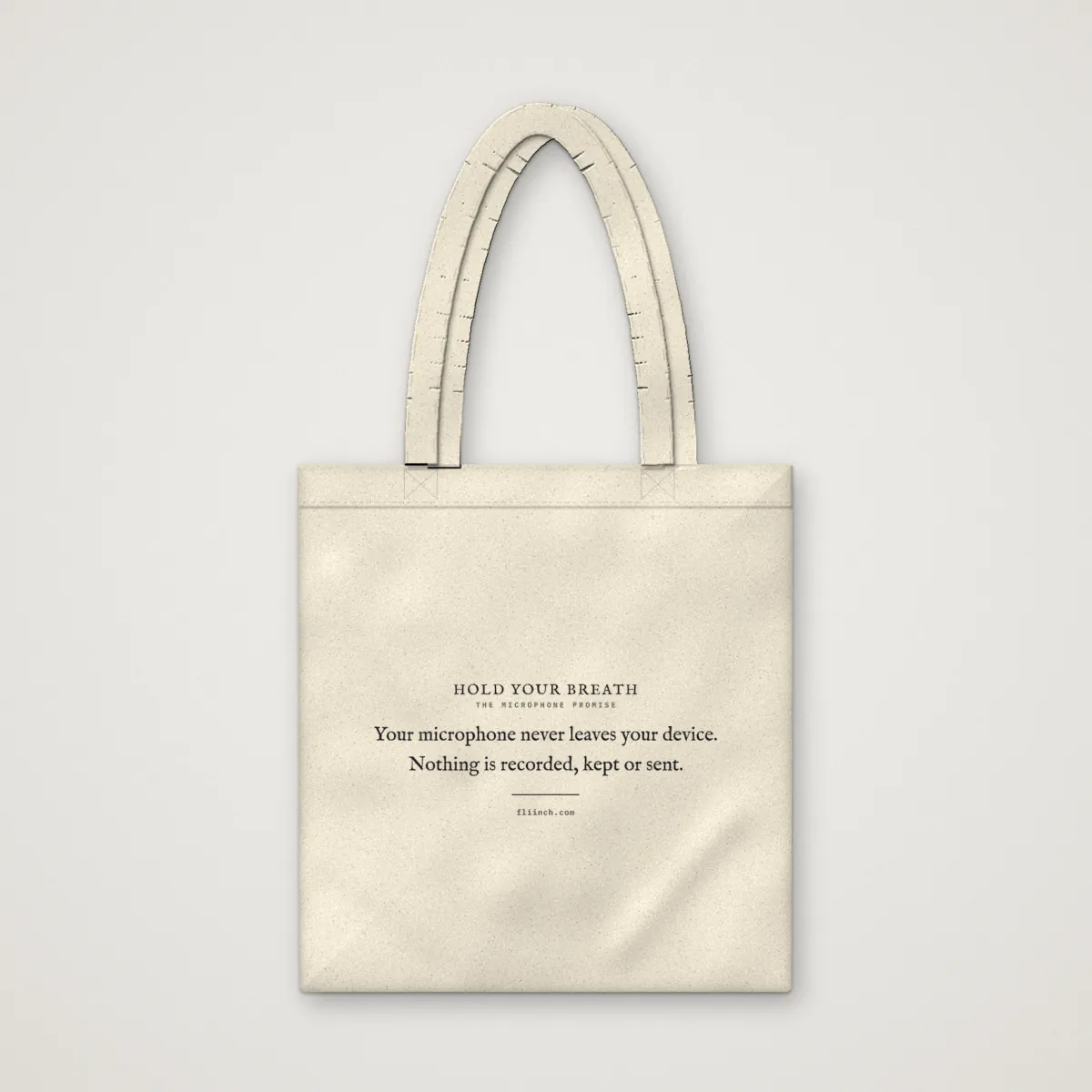 THE MICROPHONE PROMISE Tote in Bone, front