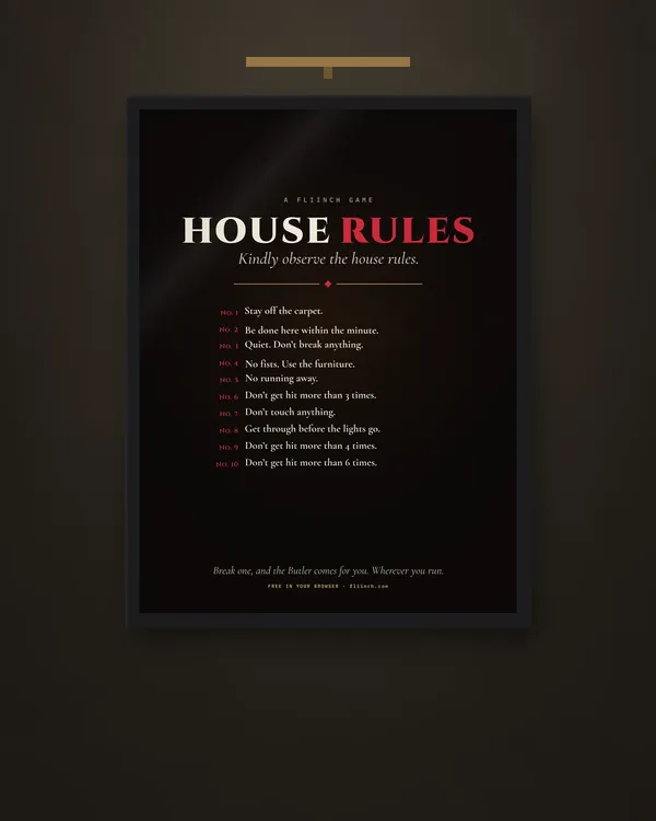 The HOUSE RULES POSTER design