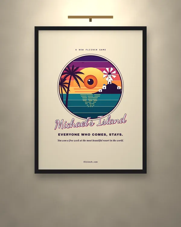 The MICHAEL'S ISLAND POSTER design