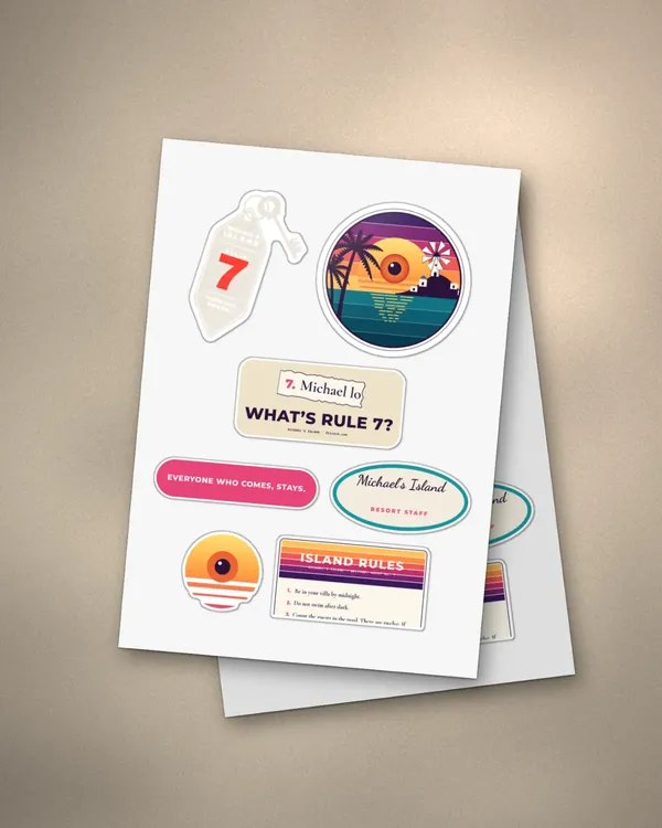 The ISLAND STICKER SHEET design