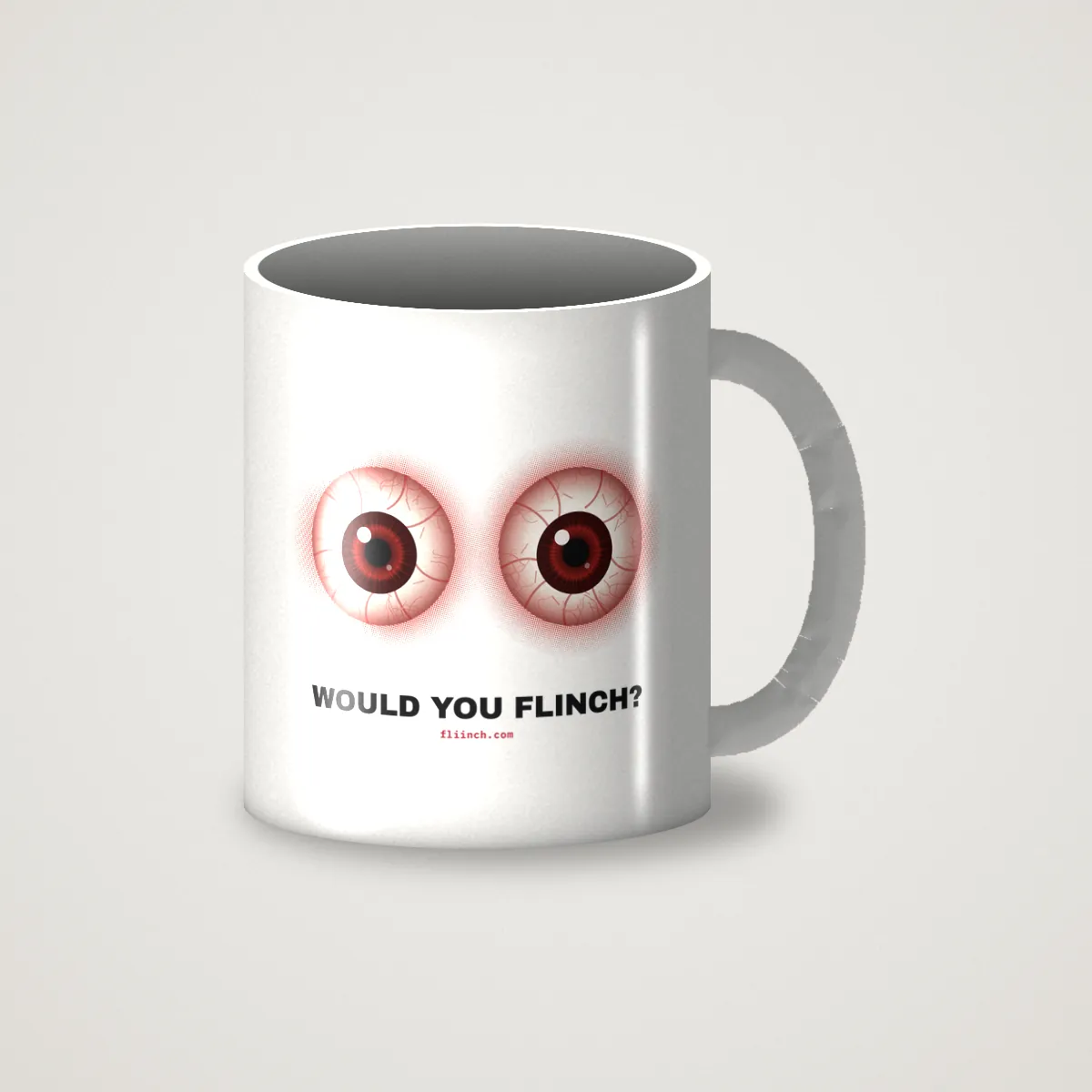 WOULD YOU FLINCH? Mug in White, front
